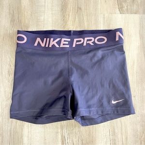 Nike Pro Shorts, Purple, Pink, Logo, Athletic, Running, M